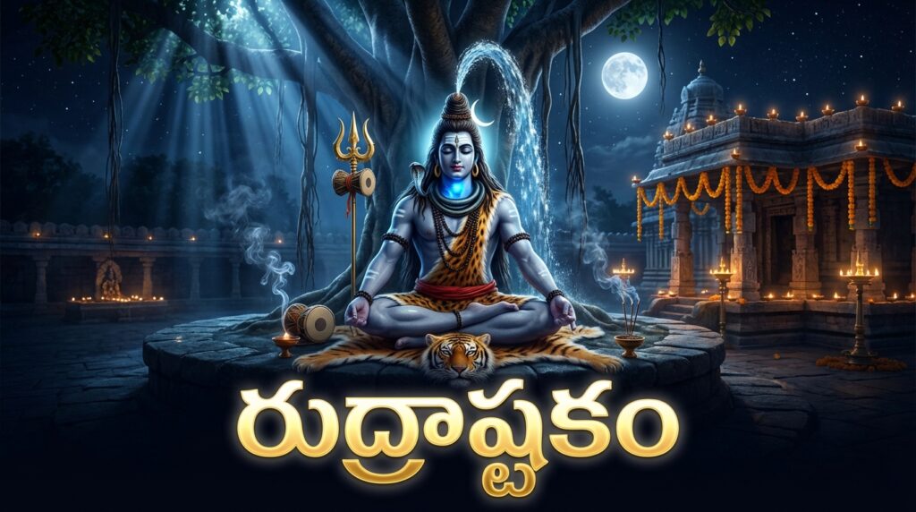 శివుడి రుద్రాష్టకం శ్లోకాలతో భక్తి చిత్రం