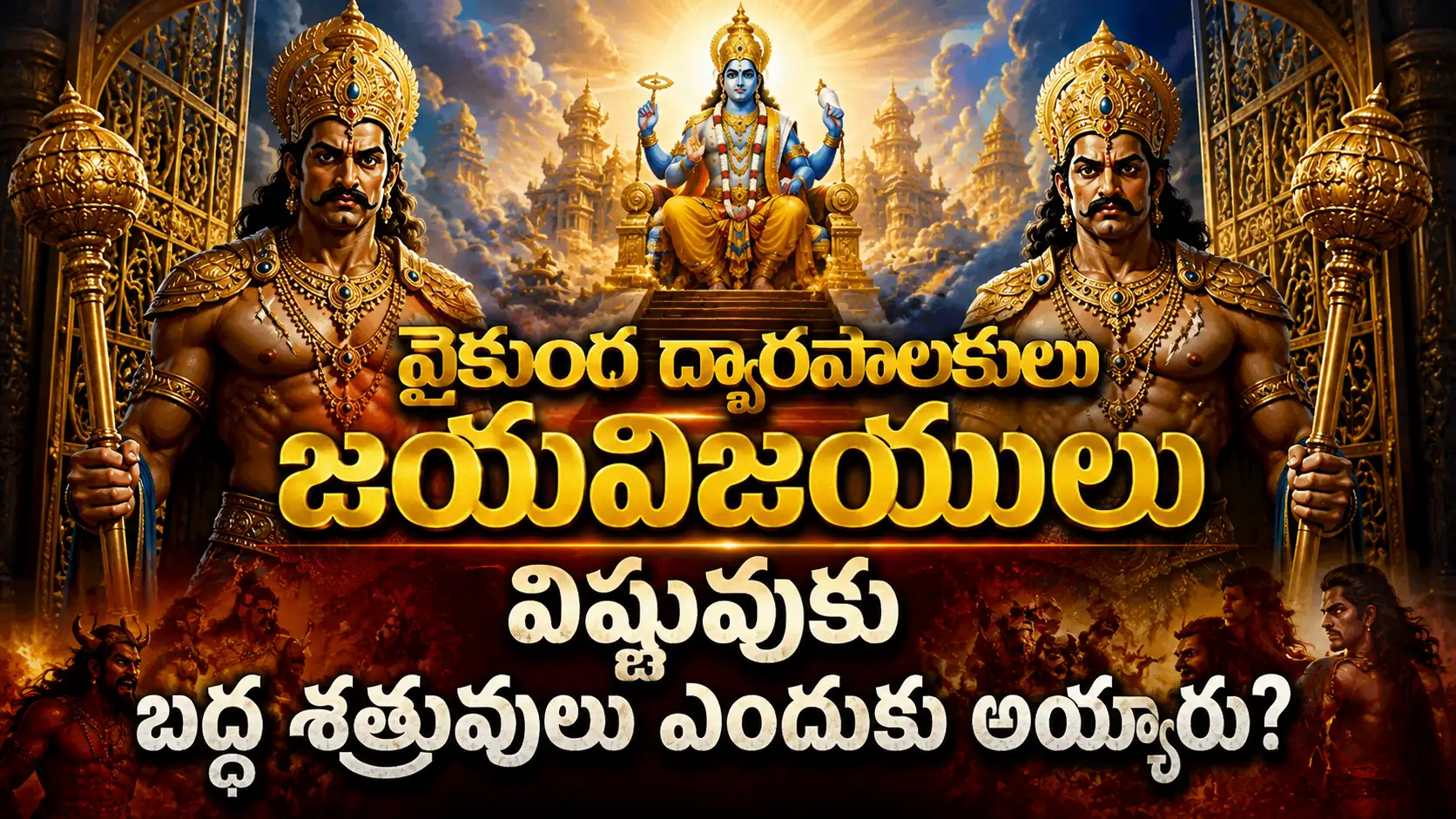 వైకుంఠ ద్వారపాలకులు జయవిజయులు – విష్ణువుకు బద్ధ శత్రువులు ఎందుకు అయ్యారు? జయవిజయుల మూడు జన్మల పురాణ కథ.