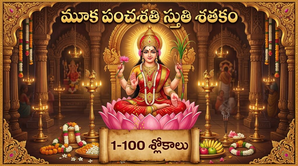 మూక పంచశతి స్తుతి శతకం 1-102 శ్లోకాలు | Kamakshi Devi Stotram Telugu
