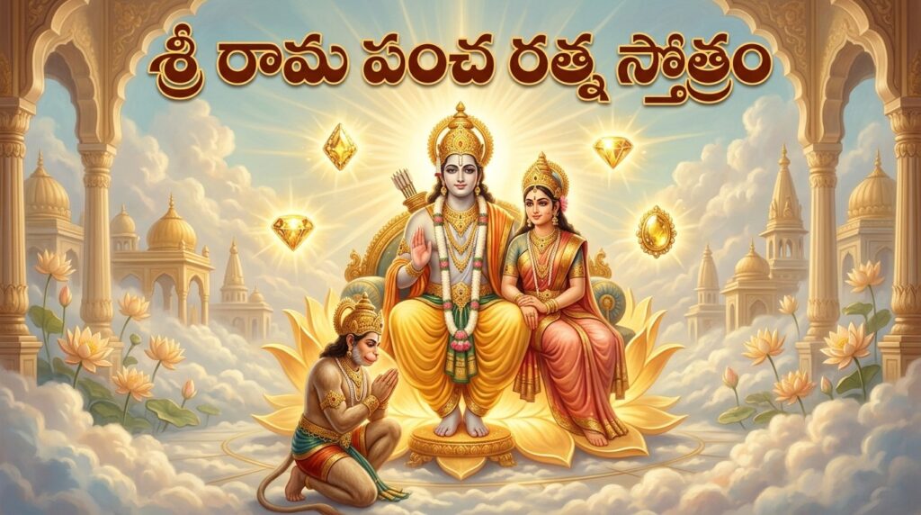 Sri Rama Pancharatna Stotram Telugu devotional image of Lord Rama