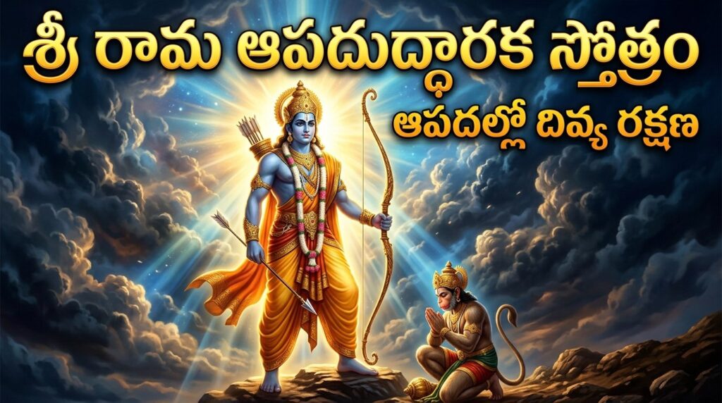 Sri Rama Apaduddharaka Stotram Telugu devotional image of Lord Rama