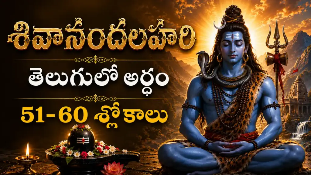 శివానందలహరి 51-60 శ్లోకాల తెలుగులో అర్థం మరియు పరమశివుని అనుగ్రహం