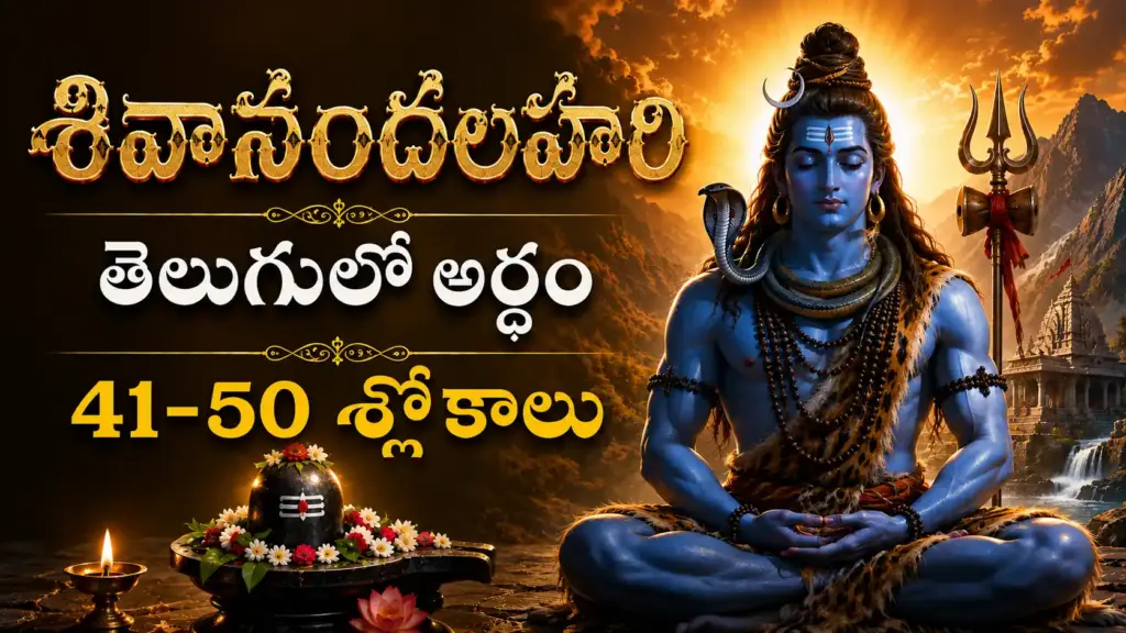 శివానందలహరి 41-50 శ్లోకాల తెలుగులో అర్థం మరియు శివభక్తి మహిమ