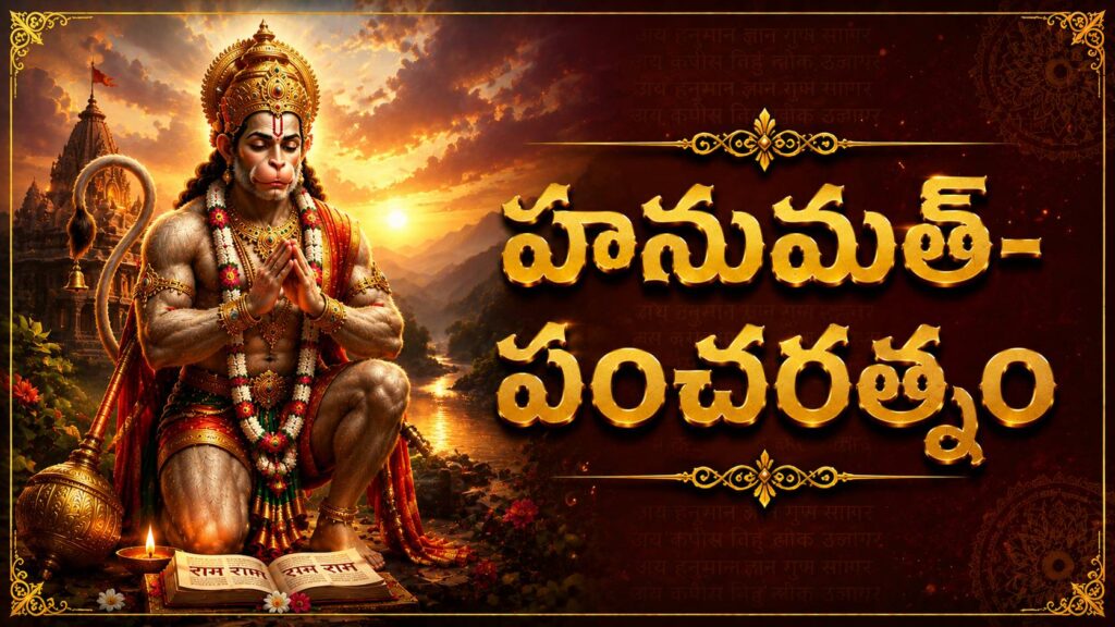 Sacred Lord Hanuman image for Hanumat Pancharatnam Telugu stotram
