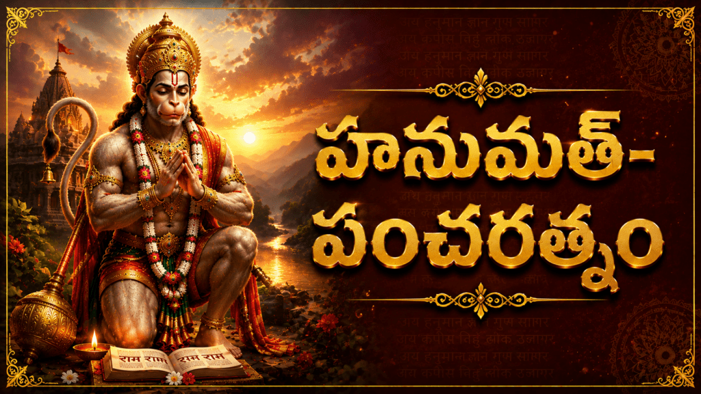 Sacred Lord Hanuman image for Hanumat Pancharatnam Telugu stotram