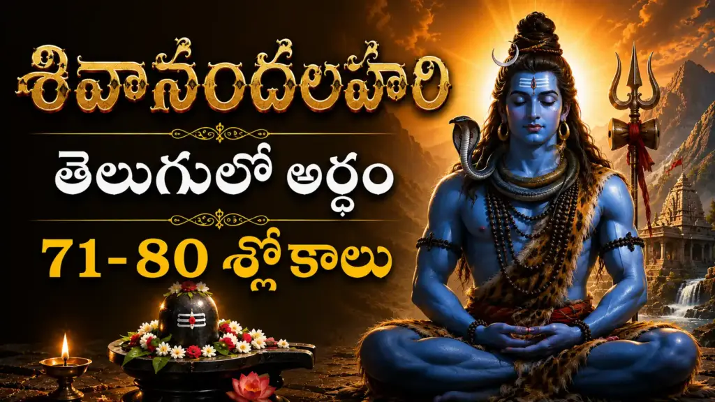 శివానందలహరి 71-80 శ్లోకాల తెలుగులో అర్థం మరియు శివానుభూతి
