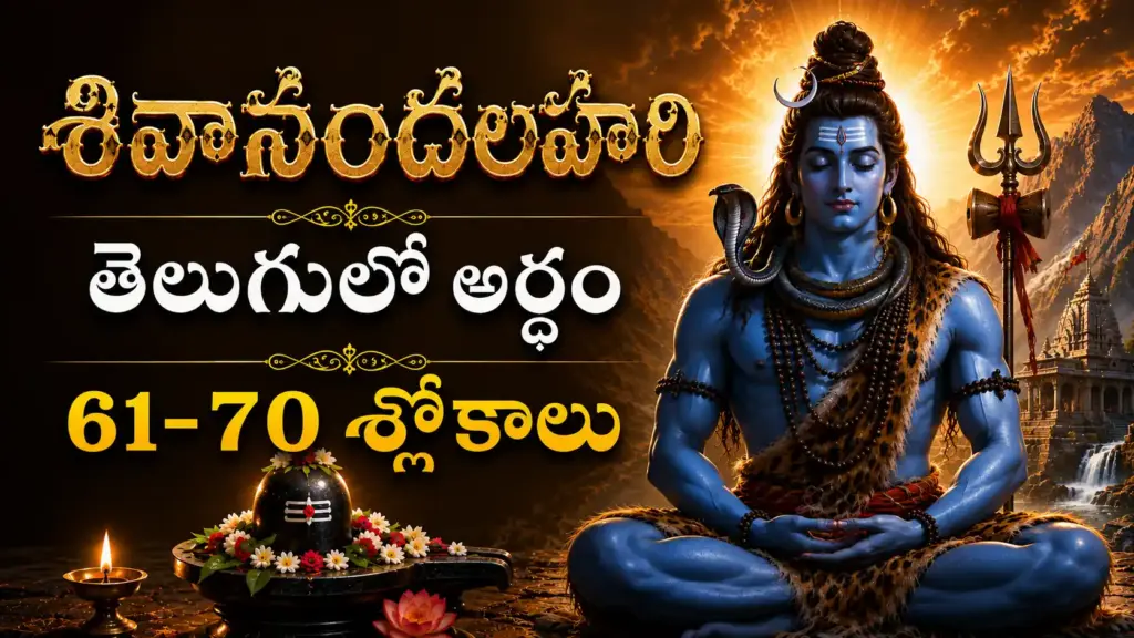 శివానందలహరి 61-70 శ్లోకాల తెలుగులో అర్థం మరియు శివతత్వ వివరణ