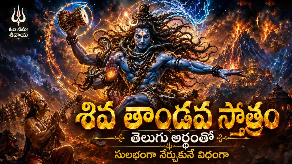 శివ తాండవ స్తోత్రం తెలుగులో అర్థం - నటరాజ స్వరూపంలో పరమశివుడు