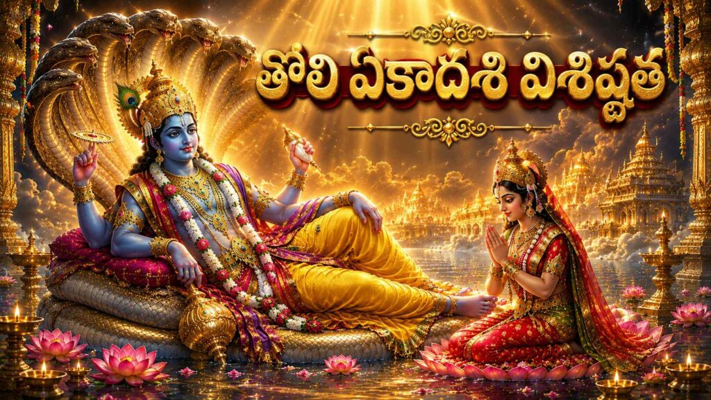 తొలి ఏకాదశి సందర్భంగా ఆదిశేషుడిపై యోగనిద్రలో ఉన్న శ్రీమహావిష్ణువు