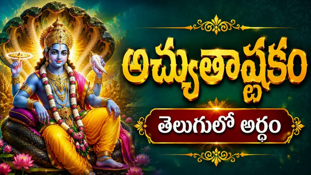 అచ్యుతాష్టకం తెలుగులో అర్థం శ్రీకృష్ణుడి దివ్య రూపం మరియు భక్తి స్తోత్రం