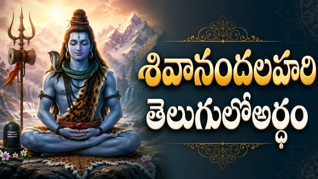 శివానందలహరి తెలుగులో అర్థం thumbnail with Lord Shiva