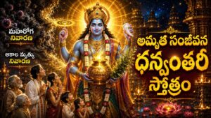 అమృతసంజీవన ధన్వంతరి స్తోత్రం తెలుగులో అర్థం - మహారోగ నివారణ మరియు అకాల మృత్యు నివారణ స్తోత్రం