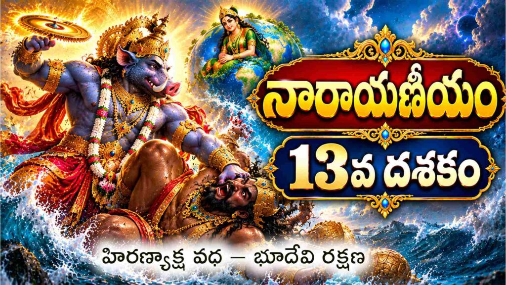 నారాయణీయం 13వ దశకం – వరాహమూర్తి హిరణ్యాక్ష వధ