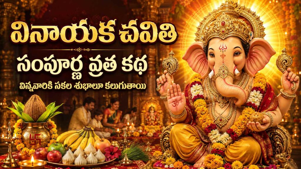 శ్రీ వినాయక వ్రతకల్పము సంపూర్ణ వ్రతకథ – వినాయక చవితి గణపతి పూజ