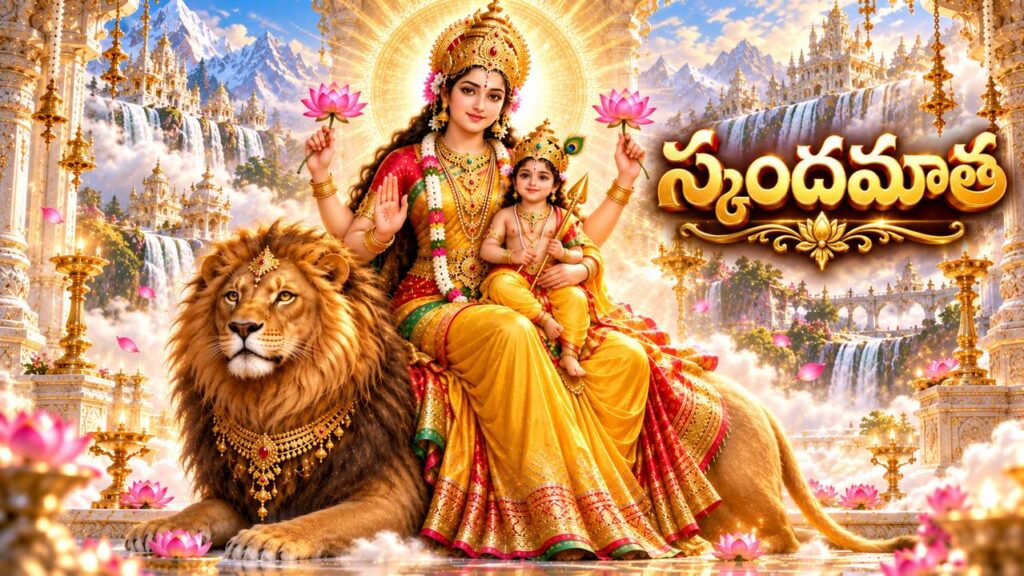 స్కందమాత దేవి – నవదుర్గలలో ఐదవ రూపం, కుమారస్వామితో సింహవాహనంపై