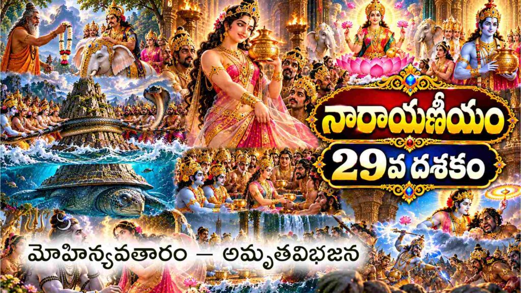 నారాయణీయం 29వ దశకం – మోహినీ అవతారంలో శ్రీమహావిష్ణువు