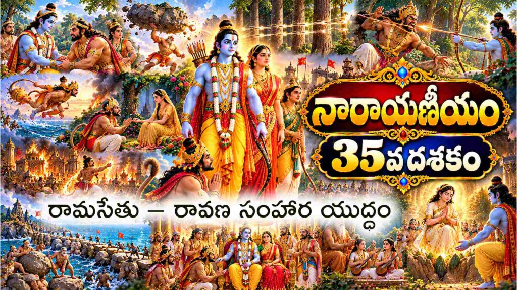 నారాయణీయం 35వ దశకం – శ్రీరాముడు సుగ్రీవునితో మైత్రి మరియు లంకాయాత్ర