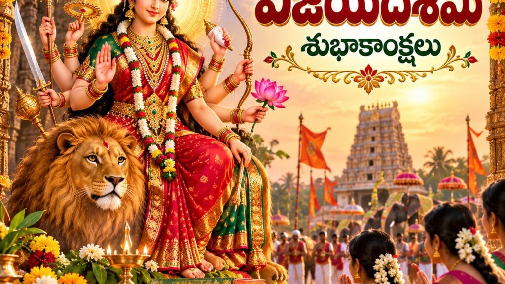 విజయదశమి పండుగ సందర్భంగా మహిషాసురమర్దిని దుర్గాదేవి దివ్యరూపం